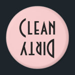 Retro Rosa & Schwarz Sauberkeit/Geschirrspülmaschi Magnet<br><div class="desc">Retro Rosa & Schwarz Sauberkeit/Geschirrspülmaschine Magnet</div>