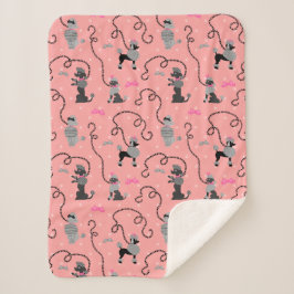 Retro rosa schwarzes modernes Muster 50er des Sherpadecke