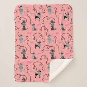 Retro rosa schwarzes modernes Muster 50er des Sherpadecke