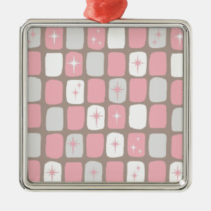 Retro-Rosa-Sternenexplosion-Weihnachtsbaumschmuck Ornament Aus Metall