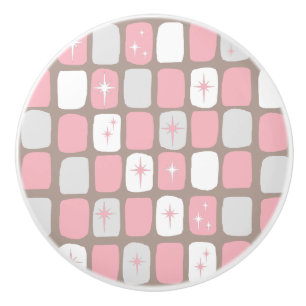 Retro rosa Sternexplosion-Keramik-Griff Keramikknauf