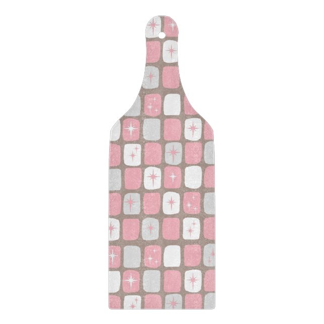 Retro rosa Sternexplosionen Glasschneidpaddel Schneidebrett (Vorderseite)