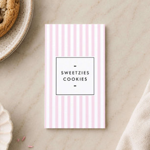 Retro-Rosa-Streifen-Cookie-Bäckerei Visitenkarte