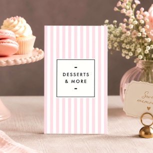 Retro-Rosa-Streifen-Dessert-Tisch-Stylist Visitenkarte
