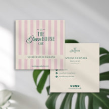 Retro Rosa Streifen Grün Geschäft Logo Preppy