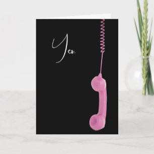 Retro Rosa Telefon für den Alten Geburtstag Karte