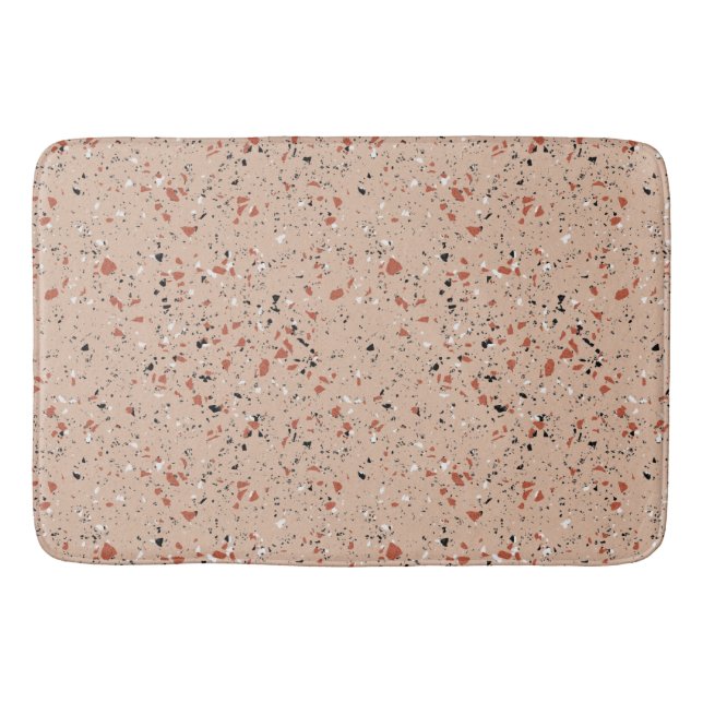 Retro rosa Terrazzo Marmormuster Badematte (Vorderseite)