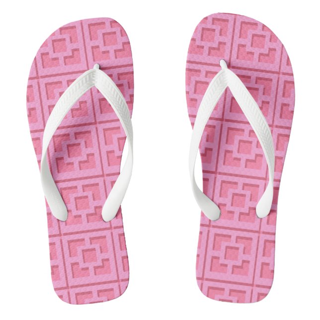 Retro Rosa Trellis Erwachsene Flip Flops, breite S Flip Flops (Fußbett)