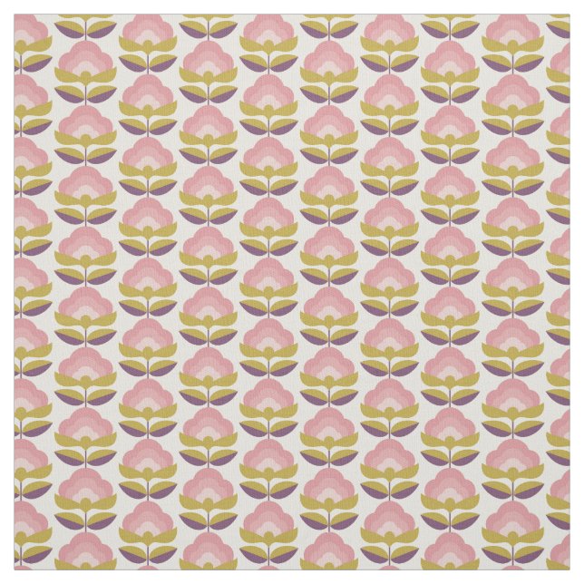 Retro rosa u. lila Blumenmuster Stoff (Muster)