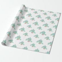 Retro-Rosa und Aqua-Ornamente Umschlagpapier