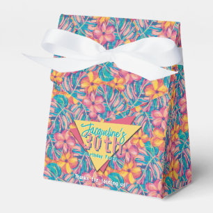Retro Rosa und Gelbe Blüte Geburtstag Geschenkschachtel