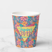 Retro Rosa und Gelbe Blüte Geburtstag