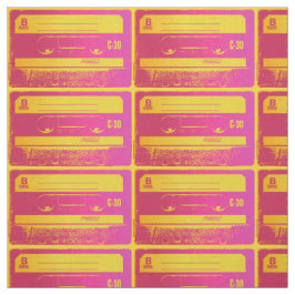 Retro-Rosa und gelbes Kassettenband Stoff