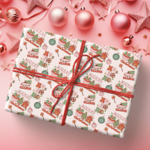 Retro Rosa und Grüne Weihnachtsfreude