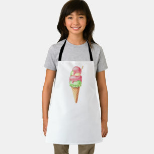 Retro-Rosa und grüner Eiscreme-Kegel Schürze