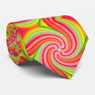 Retro-rosa und grünes Groovy-Swirl-Muster Krawatte