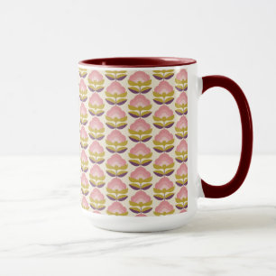 Retro-Rosa- und Lila-Blumenmuster Tasse