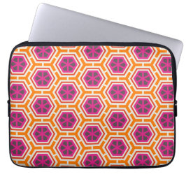Retro Rosa und Orange Modernes geometrisches Muste Laptopschutzhülle