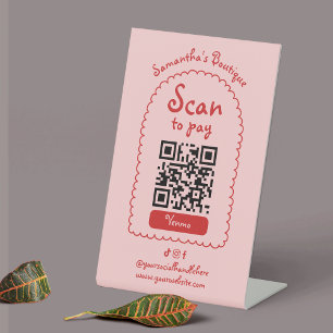 Retro Rosa und Rot Einzigartiger Girl-Scan zum Bez Sockelschild