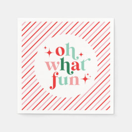 Retro Rosa und Rot Oh, was Spaß Serviette