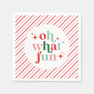 Retro Rosa und Rot Oh, was Spaß Serviette