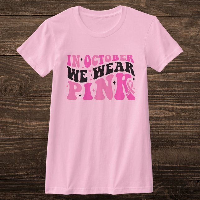 Retro-Rosa und Schwarzer Brustkrebs-Bewusstsein T-Shirt (Von Creator hochgeladen)