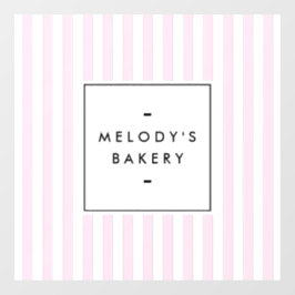 Retro Rosa und Weiße Streifen Backenfenster Fensteraufkleber