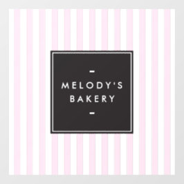 Retro Rosa und Weiße Streifen Bäckerei Fensteraufkleber