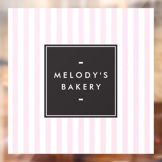 Retro Rosa und Weiße Streifen Bäckerei Fensteraufkleber (Blatt 2)