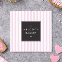 Retro Rosa und Weiße Streifen Bäckerei