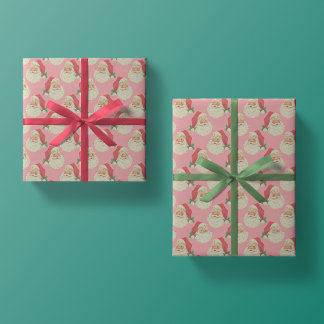 Retro-Rosa Weihnachtsmann-Weihnachtsverpackungspap Geschenkpapier