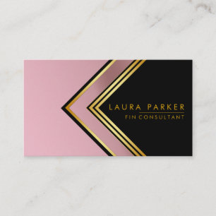 Retro Rose Gold Geometrie Finanzen Moderne Visitenkarte