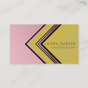 Retro Rose Gold Geometrie Finanzen Moderne Visitenkarte