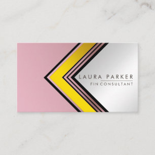 Retro Rose Gold Geometrie Finanzen Moderne Visitenkarte