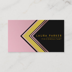 Retro Rose Gold Geometrie Finanzen Moderne Visitenkarte