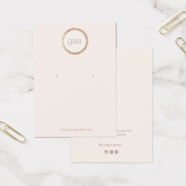 Retro Rose Gold Sequenzen Earring Display Card (Büro)