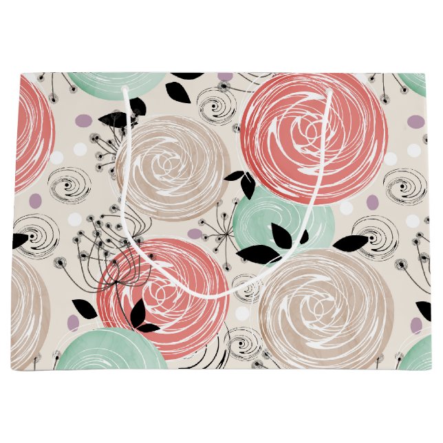 Retro, Rose Große Geschenktüte (Vorderseite)