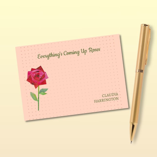 Retro Rose Niedlich Funny Motivierend Zuhause Offi Post-it Klebezettel (These peach-toned notes feature my big bold retro rose and "Everything's Coming Up Roses.")