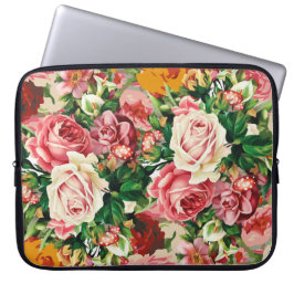 Retro-Rose Notebook-Gehäuse - Rose sind rot - Vint Laptopschutzhülle