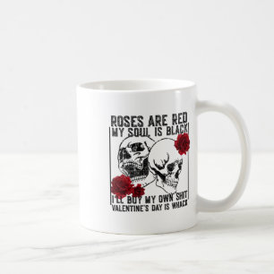 Retro Rose sind rot Mein Soul ist schwarz Skelett  Kaffeetasse