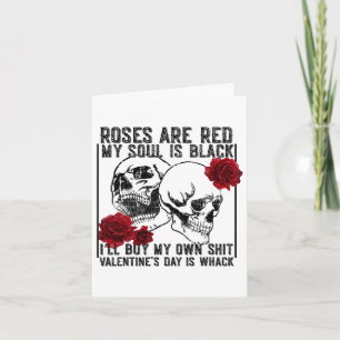 Retro Rose sind rot Mein Soul ist schwarz Skelett Karte