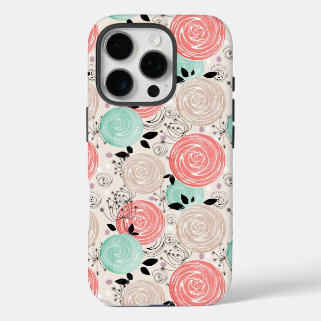 Retro, Rosen Case-Mate iPhone Hülle (Rückseite)