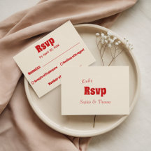Retro Rot & Creme Vintage-Typografie-Hochzeit
