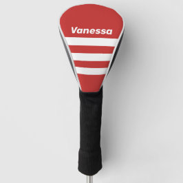 Retro-Rot-Dreier-Streifen mit Namen Golf Headcover