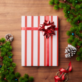 Retro Rot Gestreift Geschenkpapier