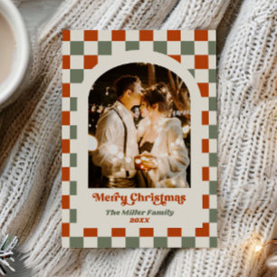 Retro Rot Grün Schachbrett Foto Arch Weihnachten