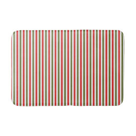 Retro Rot Grün Weiß Weihnachtsstreifenmuster Badematte