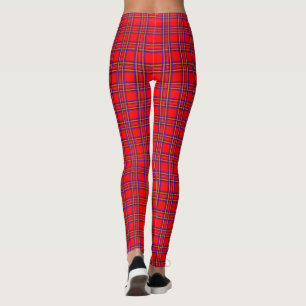 Retro-Rot-Kariert-Leggings Leggings