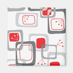 Retro-Rot-Kirsch-Quadrat-Magnet Magnet