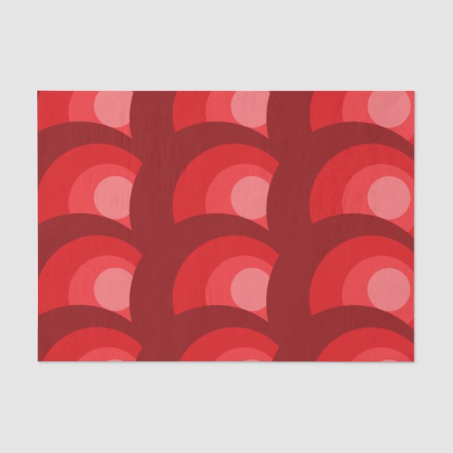 Retro-Rot-Kreise-Muster Seidenpapier (Vorderseite)